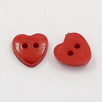 Acrylic Heart Buttons BUTT-E071-A-02-1
