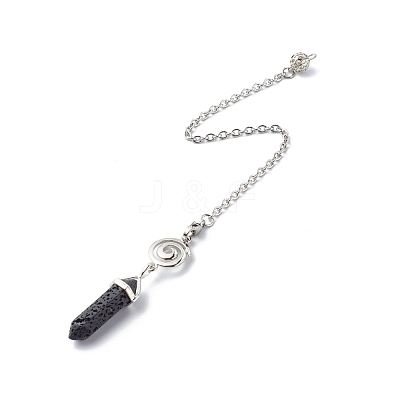 Natural Lava Rock Pointed Dowsing Pendulums PALLOY-JF00819-02-1