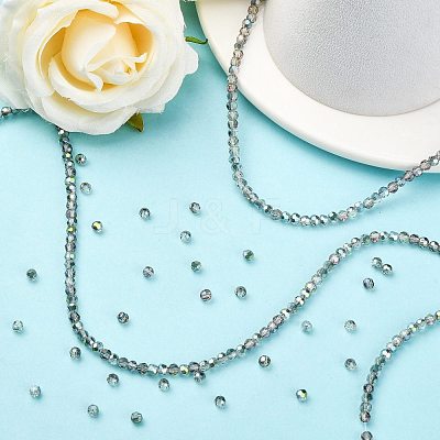 Electroplate Glass Beads Strands X-EGLA-D021-15-1