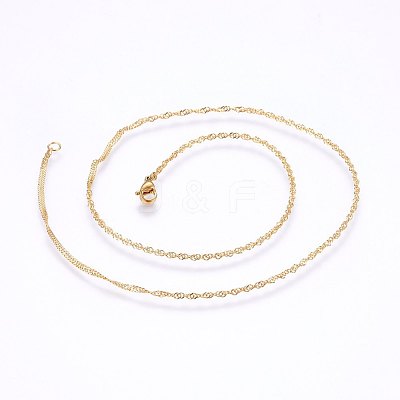 304 Stainless Steel Singapore Chain Necklaces MAK-L015-25A-1