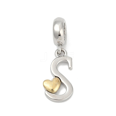 Brass European Dangle Charms KK-Z097-01S-GP-1