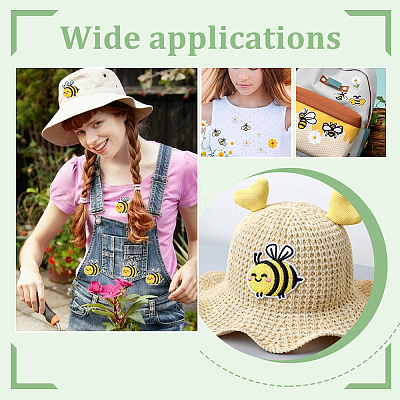Bees Computerized Embroidery Cloth Iron on/Sew on Patches PATC-WH0002-131-1