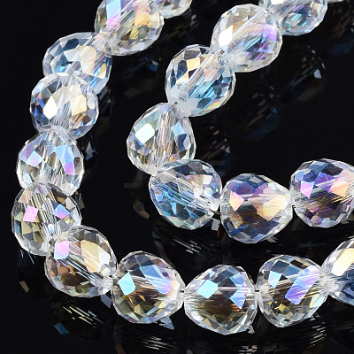 Transparent Glass Beads Strands EGLA-T008-14A-02-1