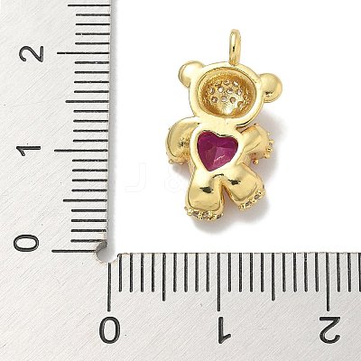 Rack Plating Brass Micro Pave Cubic Zirconia Pendants KK-L224-058G-1