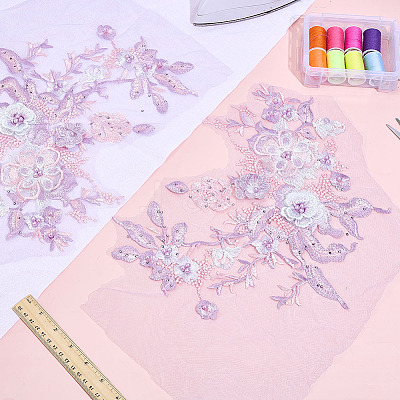 3D Polyester Embroider Thread Iron on/Sew On Patches PATC-WH0023-20A-1