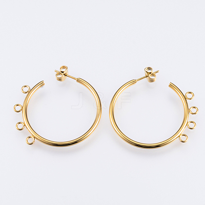 Ion Plating(IP) 304 Stainless Steel Stud Earring Findings STAS-Q231-02G-1