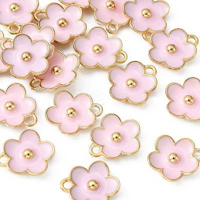 Light Gold Plated Alloy Enamel Pendants ENAM-YW0002-20B-1