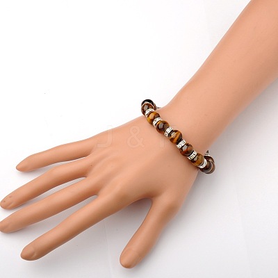 Gemstone Stretch Bracelets BJEW-JB01533-01-1
