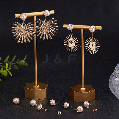 20Pcs Brass Stud Earring Findings MAK-BBC0001-28-1