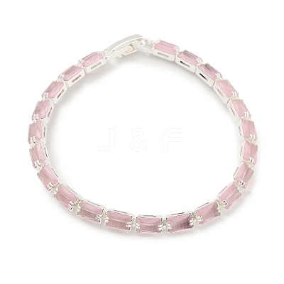 Rack Plating Brass Rectangle Link Chain Bracelet BJEW-Q771-05S-1