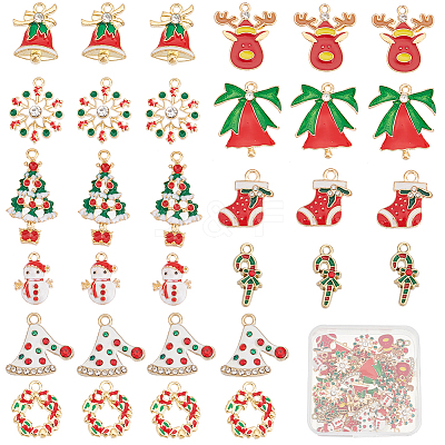 40Pcs 10 Style Alloy Enamel Pendants ENAM-SC0003-67-1