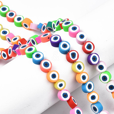 Handmade Polymer Clay Bead Strands CLAY-N006-74-1