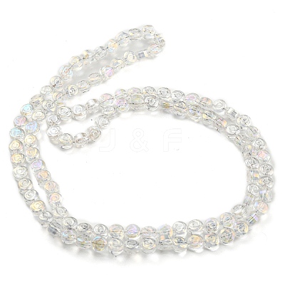 AB Color Plated Electroplate Transparent Glass Beads Strands EGLA-G037-01A-AB02-1