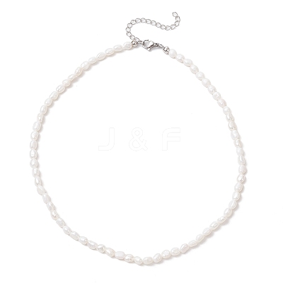 Natural Keshi Pearl Two Sides Polished Beaded Necklaces for Women NJEW-JN05336-02-1