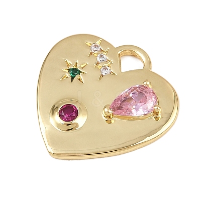 Brass Micro Pave Cubic Zirconia Pendants KK-I352-278G-1