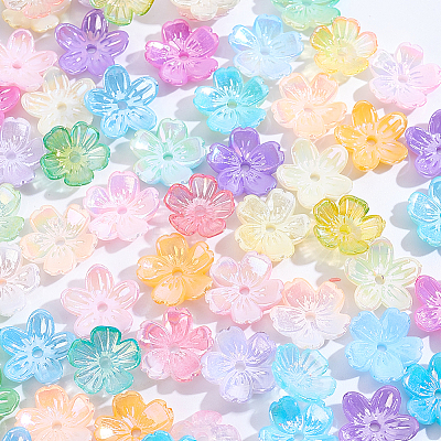 250Pcs 4Styles Acrylic Bead Caps OACR-GA0001-33-1