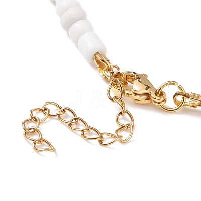 Glass Seed Beaded Necklace for Women NJEW-JN03933-1