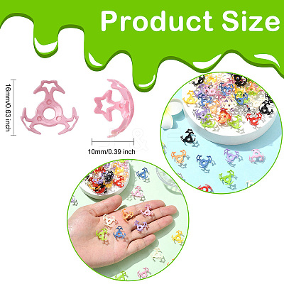 100Pcs 10 Colors Hollow Acrylic Bead Caps DIY-CJ0003-12-1