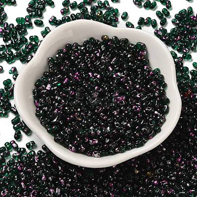 Spray Painted Glass Seed Beads SEED-F005-10A-04-1