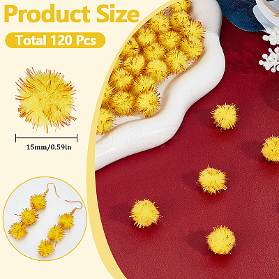 120Pcs Handmade DIY Doll Craft Pom Pom Yarn Pom Pom Balls AJEW-SC0003-15D-02-1