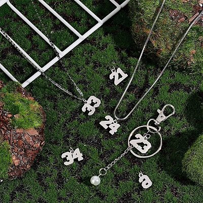 6Pcs 6 Style 316 Surgical Stainless Steel Charms STAS-UN0040-38P-1