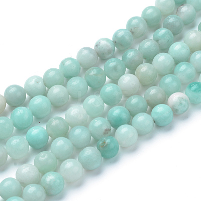 Natural Amazonite Beads Strands X-G-T055-6mm-17-1
