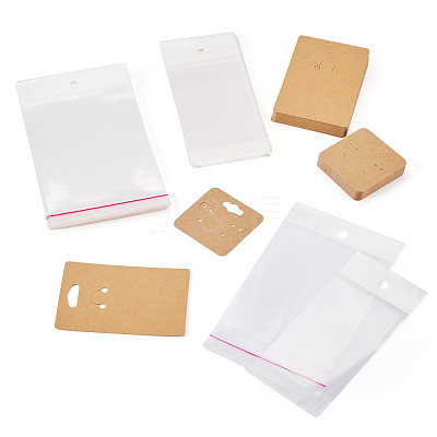 100Pcs 2 Styles Square Paper Earring Display Cards and Rectangle Keychain Display Cards CDIS-TA0001-49A-1