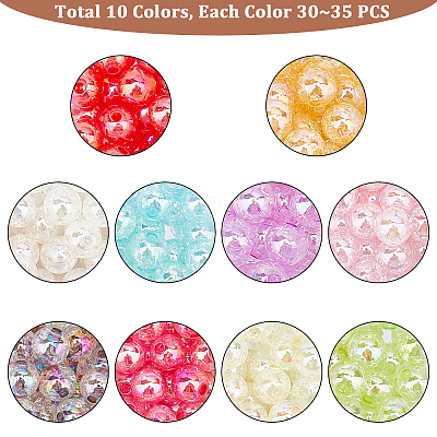 Electroplate Crackle Glass Beads CCG-PH0003-14B-1