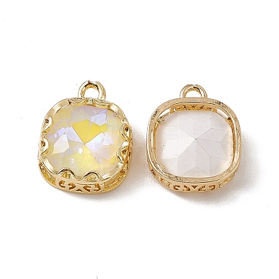 Square K9 Glass Charms GLAA-A005-12LG-1