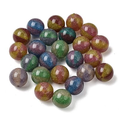 Two-tone Opaque Resin & Glitter Powder Beads RE-CBA2450-02-1