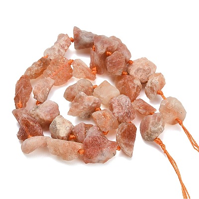 Raw Rough Natural Gold Spot Sunstone Beads Strands G-A322-B10-01-1