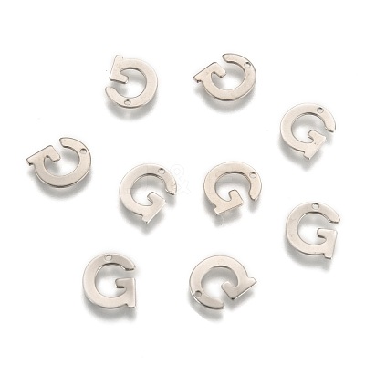 Tarnish Resistant 304 Stainless Steel Letter Charms STAS-O072-G-1