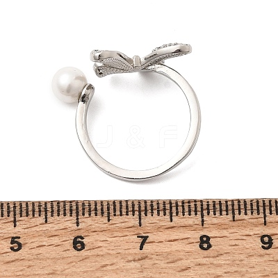 Adjustable Brass Micro Pave Cubic Zirconia Enamel Finger Rings CU-CBABA66-07B-P-1