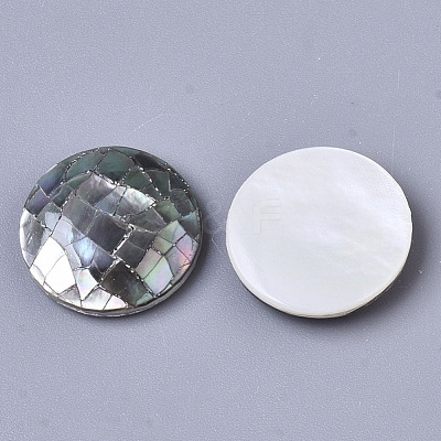 Natural Black Lip Shell Cabochons SSHEL-N034-46-1