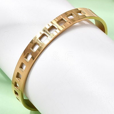 304 Stainless Steel Cutout Cuff Bangles for Women BJEW-H644-11G-1