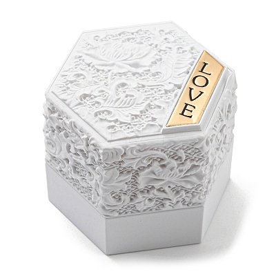 Embossed Hexagon Plastic Pendant Necklace Storage Boxes LS-CON-P020-B01-1