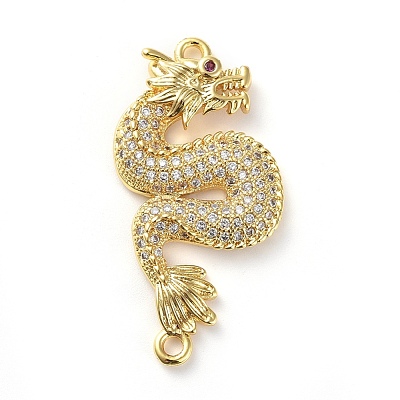 Brass Micro Pave Cubic Zirconia Links Connectors ZIRC-G157-46G-1