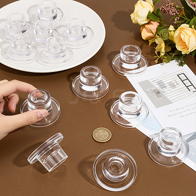 24Pcs Transparent Glass Candle Holders DJEW-TW0001-01-1