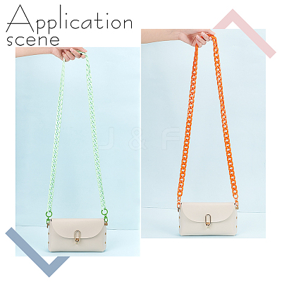 2Pcs 2 Colors Acrylic Curban Chain Bag Straps FIND-WR0008-64-1