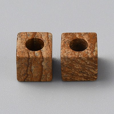 Natural Picture Jasper European Beads G-WH0021-67D-1
