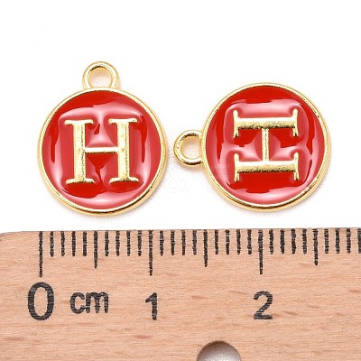 Golden Plated Alloy Enamel Charms X-ENAM-S118-03H-1