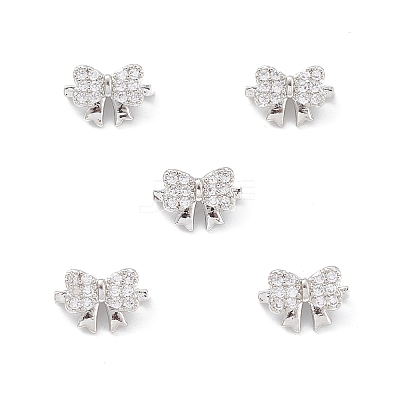 Rack Plating Brass Pave Cubic Zirconia Slide Charms KK-G464-05P-1