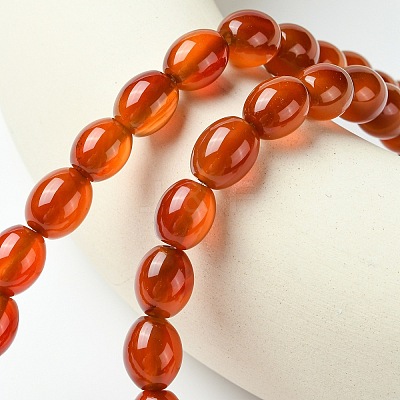 Oval Natural Carnelian Beads Strands G-D622-06-A-1