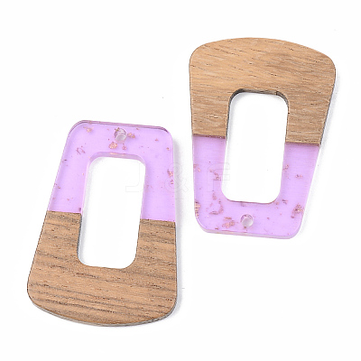 Transparent Resin & Walnut Wood Pendants LS-RESI-S389-034A-B01-1