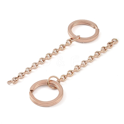 Ion Plating(IP) 304 Stainless Steel Split Key Ring Clasps STAS-L226-009A-RG-1