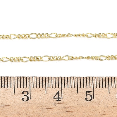 2MM Brass Figaro Chain Necklaces NJEW-P339-08G-1