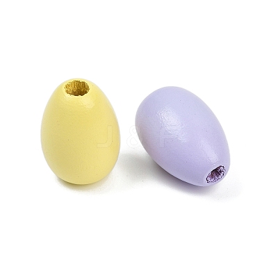Spray Painted Wood European Beads WOOD-F017-10-1