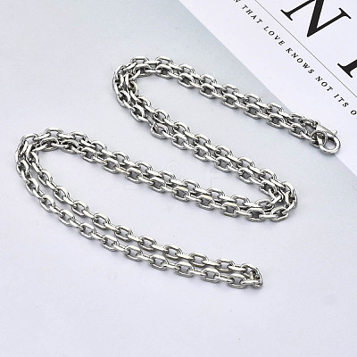 Brass Cable Chains Necklace Making MAK-N034-004A-P-1