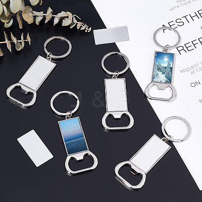 Sublimation Blanks Keychains Zinc Alloy Bottle Opener Blank Key Rings KEYC-PH0001-39P-1