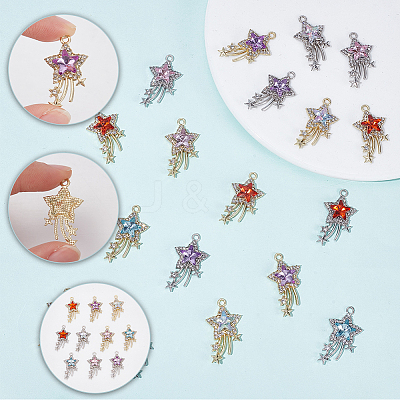 60Pcs 2 Colors Rack Plating Alloy Acrylic Pendants FIND-SC0023-33-1